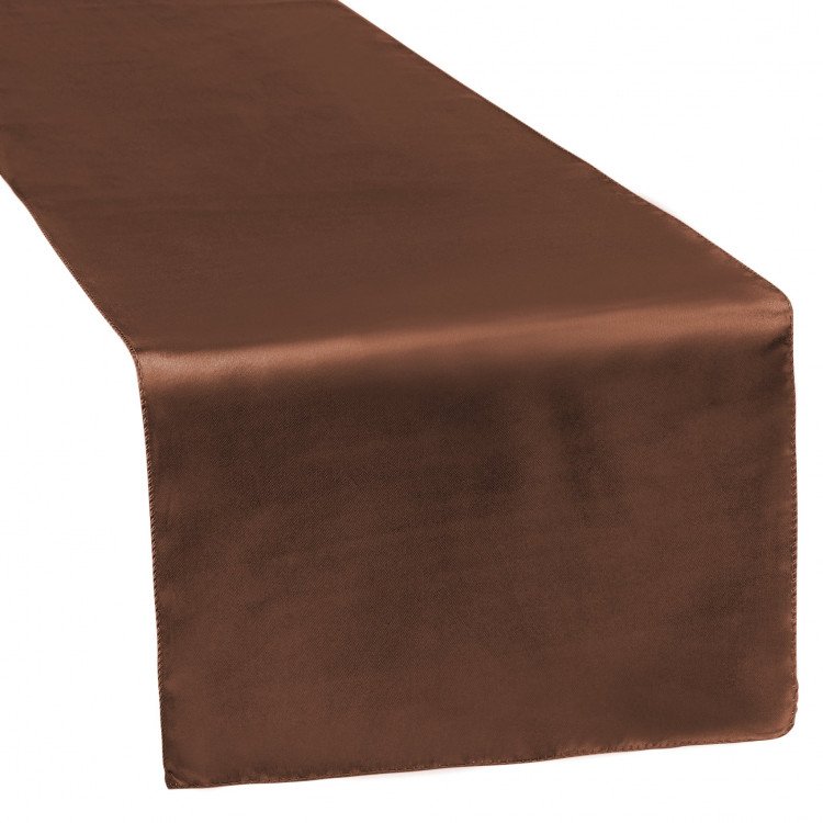 Brown, Chocolate Matte Satin Runner