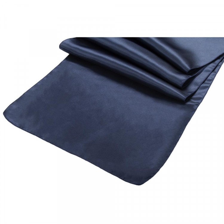 Blue, Dark Navy Satin Runner