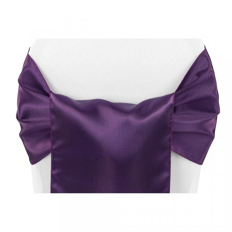 Purple, Plum Satin Chair Sash