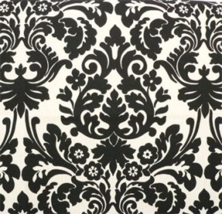 *Black/Ivory, Damask Runner