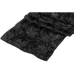 Black, Rosebud Satin Runner