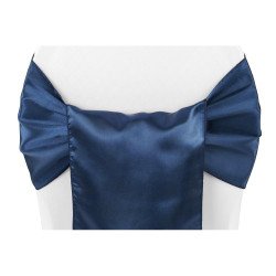 Blue, Navy Satin Chair Sash