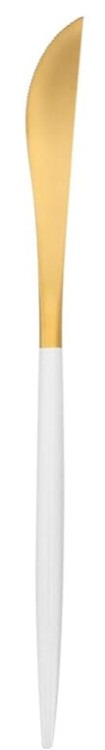 Matte Gold and White Dinner Knife