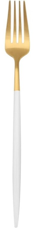 Matte Gold and White Dinner Fork