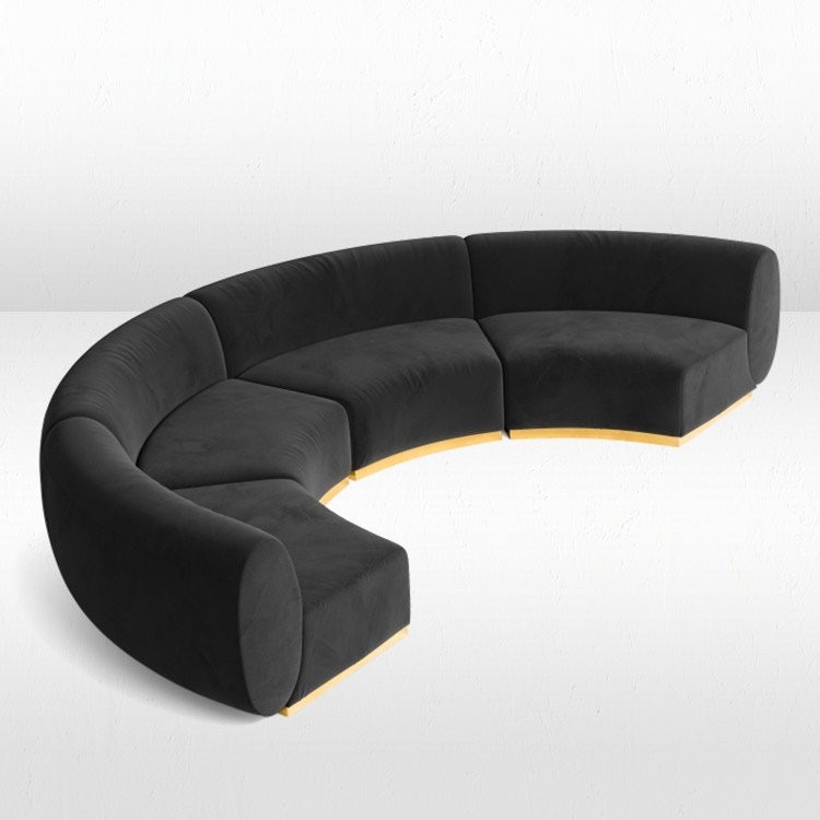 Colette - Crescent Sofa - Black