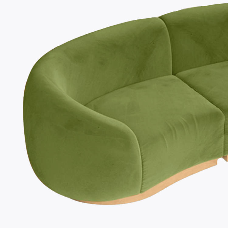 Cascade -  Left Corner - Moss Velvet