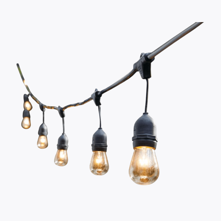 LED Patio Lights - 50' - Black