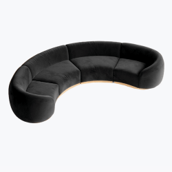Cascade - Crescent Sofa - Black