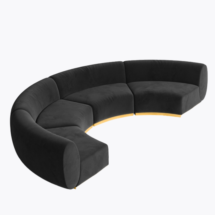 Colette - Crescent Sofa - Black