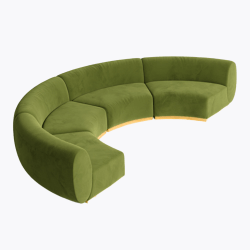 Colette - Crescent Sofa - Moss