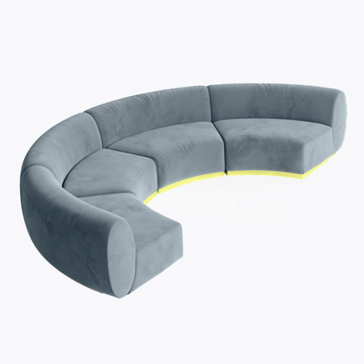 Colette - Crescent Sofa - Rain