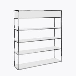 Nexus Bar Back - Silver Frame with White Inserts