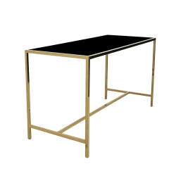 Nexus Communal Table – Gold Frame with Black Tabletop