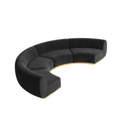 Colette - Crescent Sofa - Black