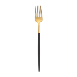 Matte Gold and Black Dinner Fork