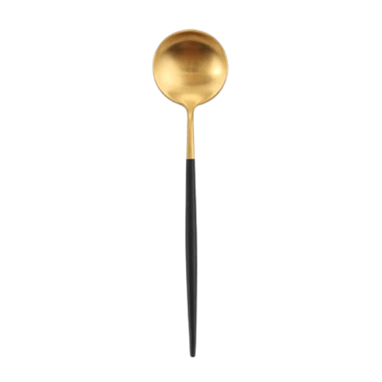 Matte Gold and Black Soup Spoon