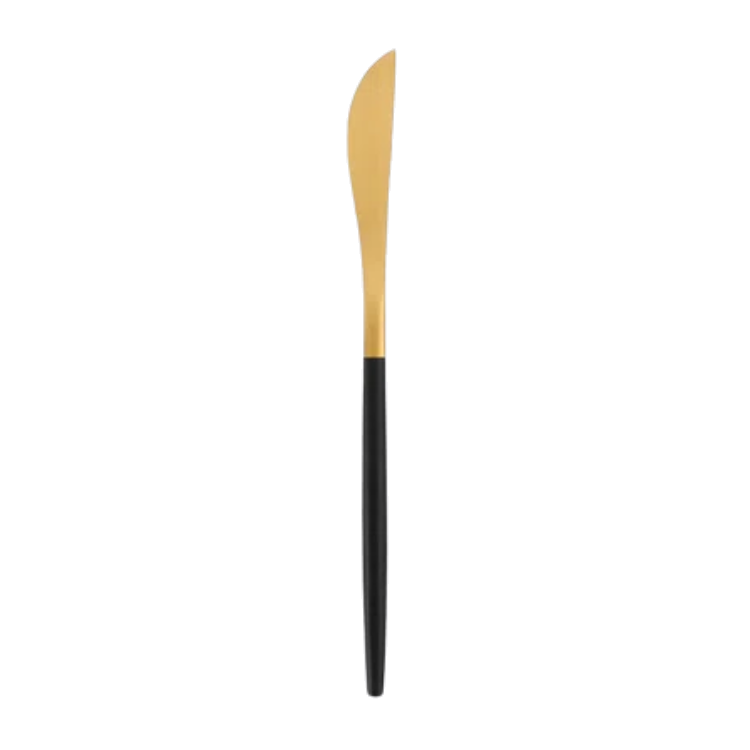 Matte Gold and Black Dinner Knife