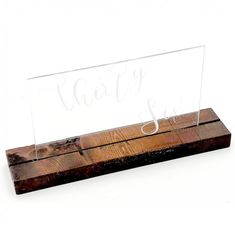 Wood and Acrylic Table Number