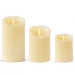 LED Ivory Pillar Candle, Medium