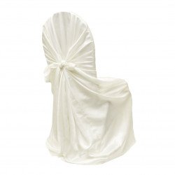 Ivory, Satin Tie Back Chair Cover