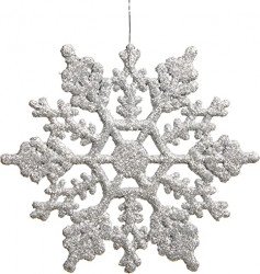 Silver Sparkle Snowflake Ornament, Small