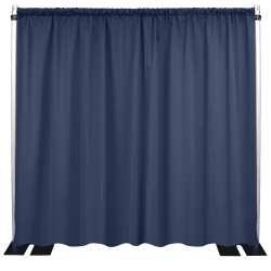 Blue, Navy Polyester Backdrop Drape