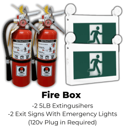 Fire Box - Lighted Exit Sign - Extinguisher