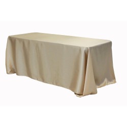 Champagne, Satin Floor Length Rectangle Tablecloths