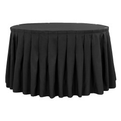 Black Polyester Box Pleat Table Skirt