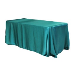Blue, Turquoise Taffeta Floor Length Rectangle
