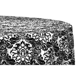 Black/White, Damask Floor Length Round