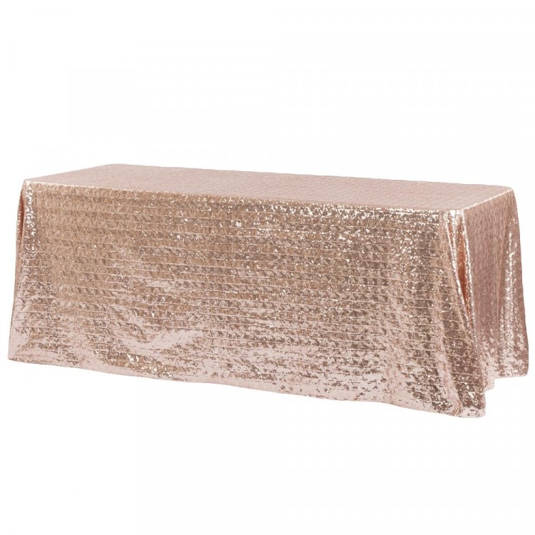 Pink, Blush Sequin Floor Length Rectangle Tablecloths Pink, Blush Sequin Floor Length Rectangle Tablecloths
