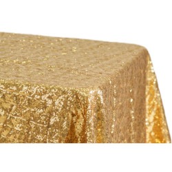 Gold, Sequin Floor Length Rectangle Tablecloths