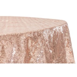 Pink, Blush Sequin Floor Length Round Tablecloths