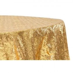 Gold, Sequin Floor Length Round Tablecloths