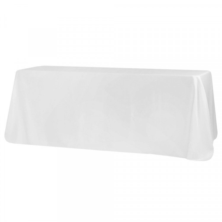White, Polyester Floor Length Rectangle Tablecloths White, Polyester Floor Length Rectangle Tablecloths