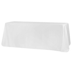 White, Polyester Floor Length Rectangle