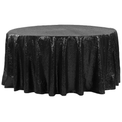 Black, Sequin Floor Length Round