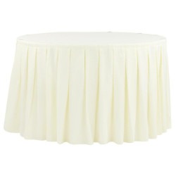 Ivory, Polyester Box Pleat Table Skirt