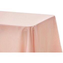 Pink, Blush Matte Satin Floor Length Rectangle Tablecloths