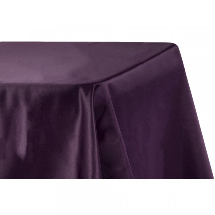 Purple, Plum Satin Floor Length Rectangle Tablecloths Purple, Plum Satin Floor Length Rectangle Tablecloths