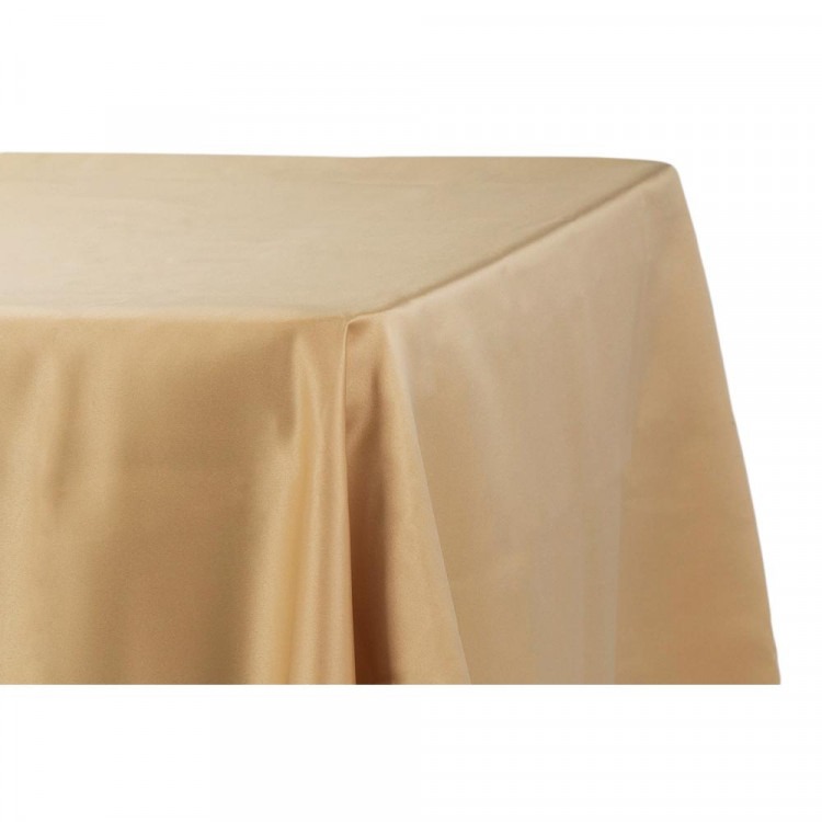Gold, Satin Floor Length Rectangle Tablecloths