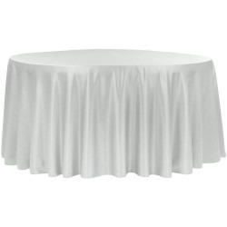 Grey, Matte Satin Floor Length Round Tablecloths