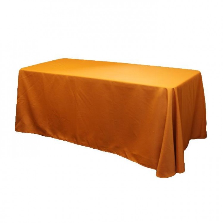Orange, Burnt Taffeta Floor Length Rectangle Tablecloths Orange, Burnt Taffeta Floor Length Rectangle Tablecloths