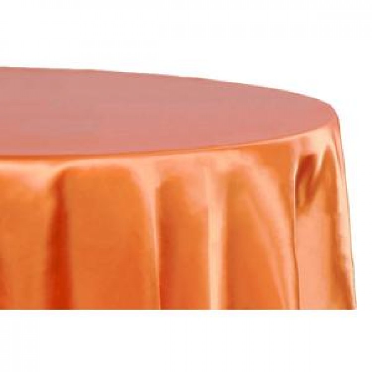 Orange, Burnt Taffeta Floor Length Round Tablecloths Orange, Burnt Taffeta Floor Length Round Tablecloths