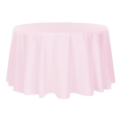 Pink, Baby Taffeta Floor Length Round Tablecloths