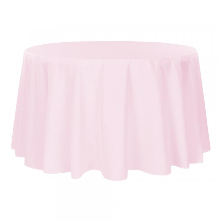 Pink, Baby Taffeta Floor Length Round Tablecloths