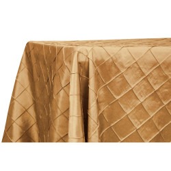 Gold, Pintuck Taffeta Floor Length Rectangle Tablecloths