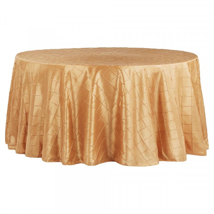 Gold, Pintuck Taffeta Floor Length Round Tablecloths Gold, Pintuck Taffeta Floor Length Round Tablecloths