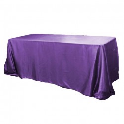 Purple, Royal Satin Floor Length Rectangle Tablecloths Purple, Royal Satin Floor Length Rectangle Tablecloths